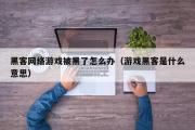 黑客网络游戏被黑了怎么办（游戏黑客是什么意思）