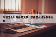 学报怎么引用参考文献（学报怎么标注参考文献）