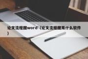 论文流程图word（论文流程图用什么软件）