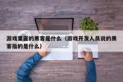 游戏里面的黑客是什么（游戏开发人员说的黑客指的是什么）